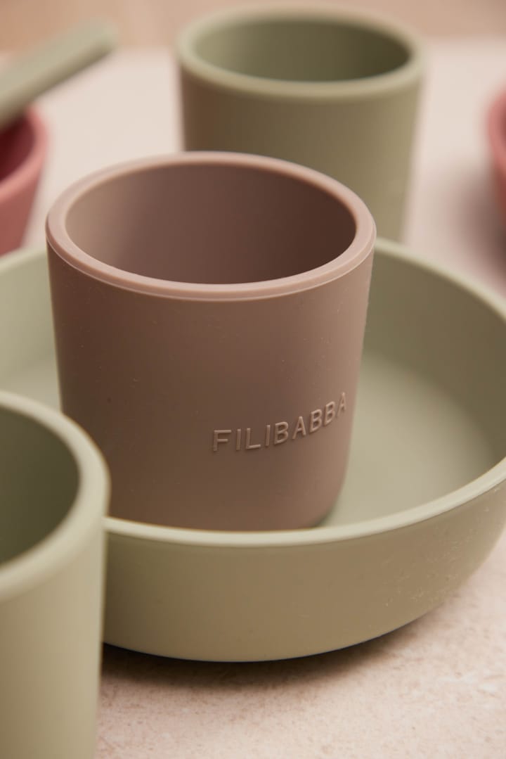 Silikonmugg 2-pack - Warm Grey Filibabba
