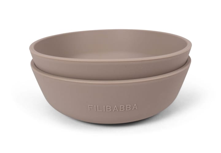 Silikonskål 2-pack - Warm Grey Filibabba