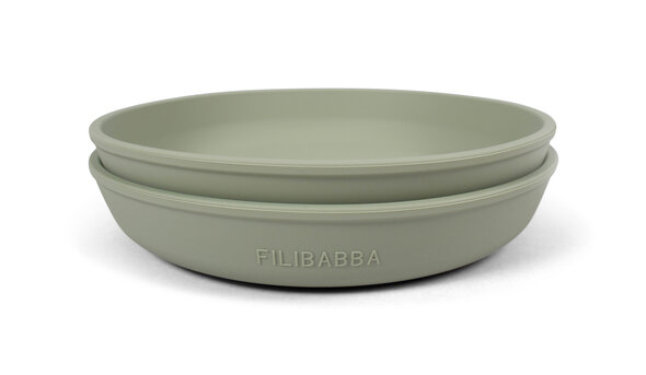 Filibabba Tallrik 2-pack Silikon Grön