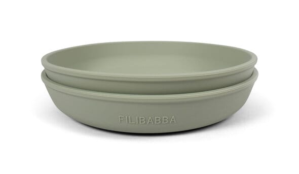 Tallrik 2-pack Silikon - Grön Filibabba