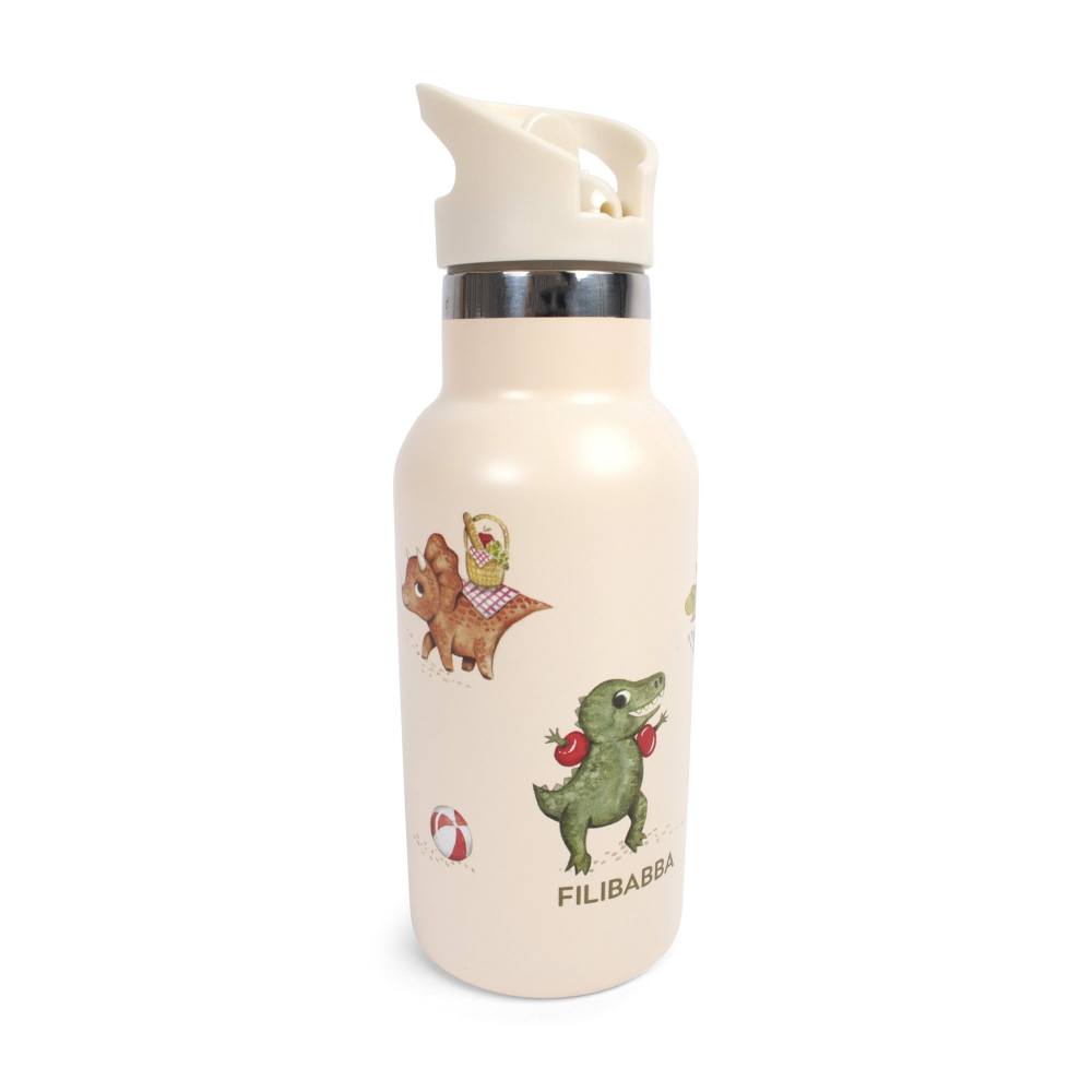 Filibabba Vattenflaska Rostfritt Stål Dino Beach