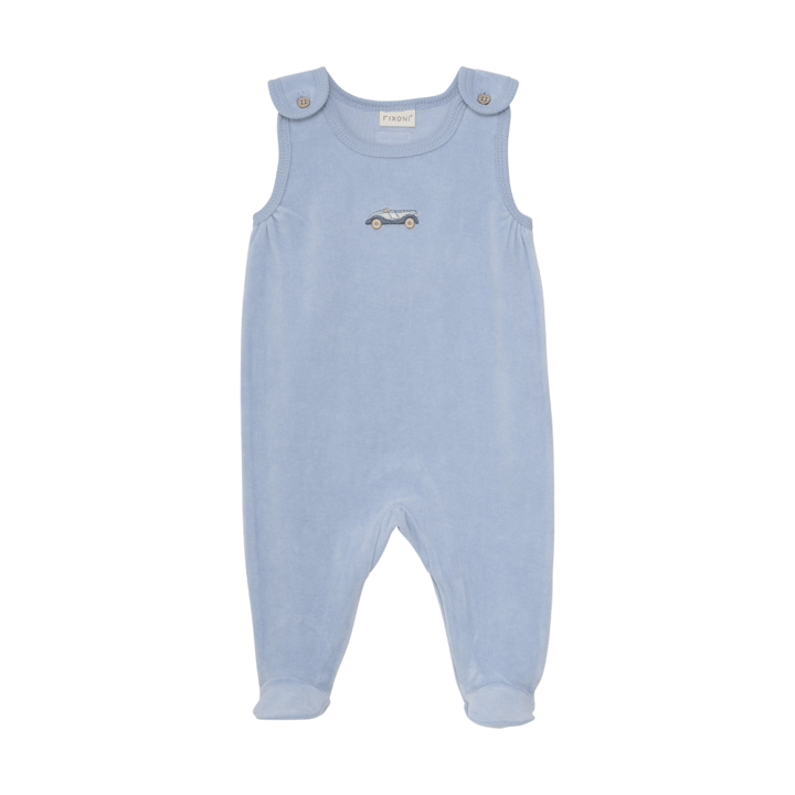 Långärmad Body Med Sparkdräkt Velour - Blue Fog Fixoni