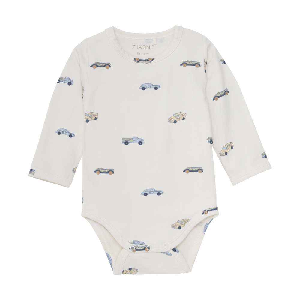 Långärmad Body Med Sparkdräkt Velour - Blue Fog Fixoni