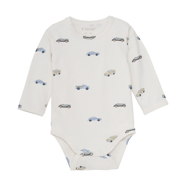 Långärmad Body Med Sparkdräkt Velour - Blue Fog Fixoni