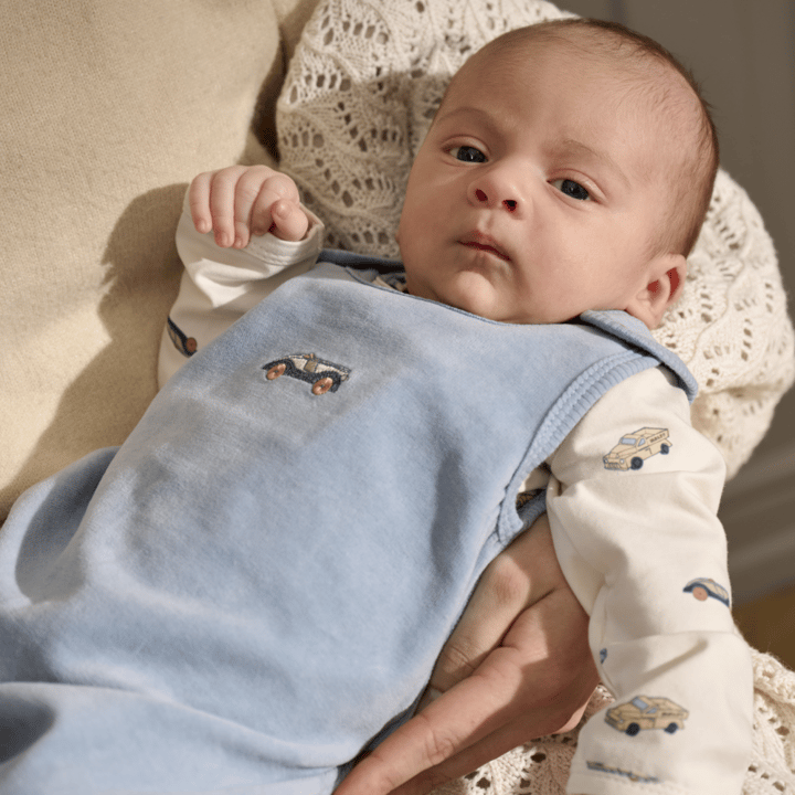 Långärmad Body Med Sparkdräkt Velour - Blue Fog Fixoni