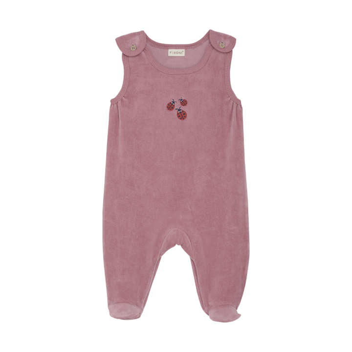 Långärmad Body Med Sparkdräkt Velour - Nostalgia Rose Fixoni