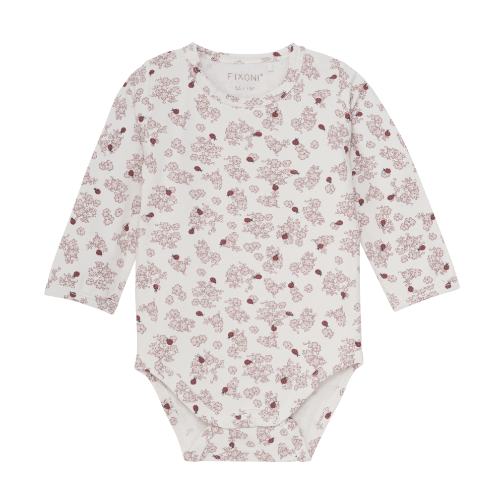 Långärmad Body Med Sparkdräkt Velour - Nostalgia Rose Fixoni