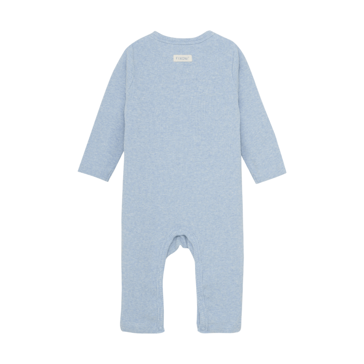 Långärmad Jumpsuit Ribbad - Blue Fog Melange Fixoni