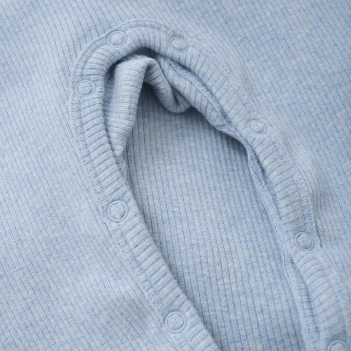 Långärmad Jumpsuit Ribbad - Blue Fog Melange Fixoni