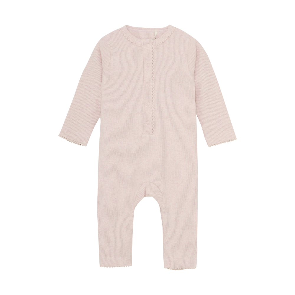 Fixoni Långärmad Jumpsuit Ribbad Hushed Violet Melange