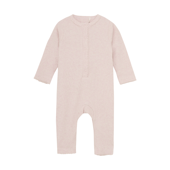 Långärmad Jumpsuit Ribbad - Hushed Violet Melange Fixoni