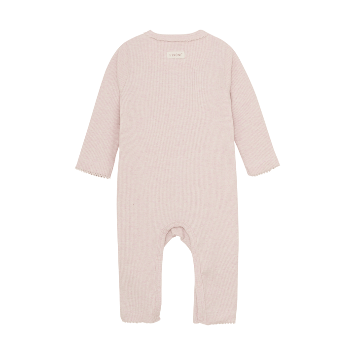 Långärmad Jumpsuit Ribbad - Hushed Violet Melange Fixoni