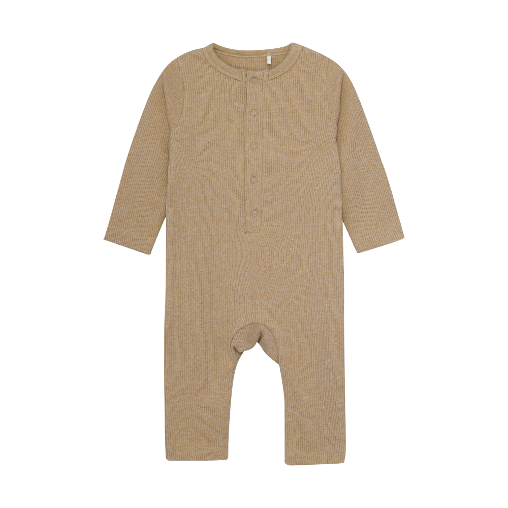 Fixoni Långärmad Jumpsuit Ribbad Macaroon Melange