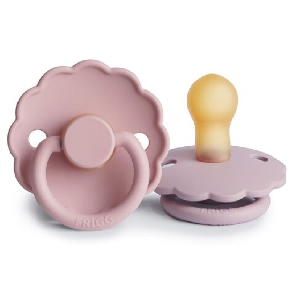 FRIGG Napp Daisy Latex 2-pack Baby Pink/Soft Lilac
