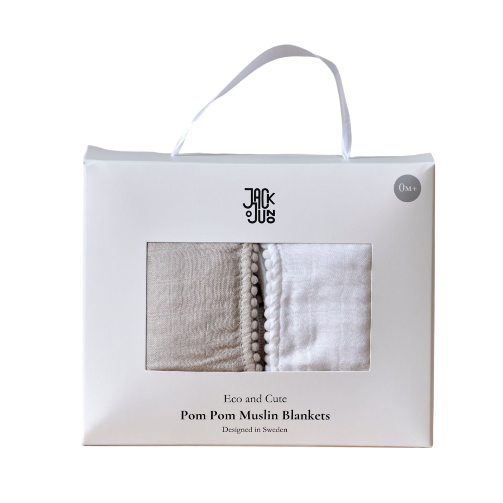 Product Image for Jack o Juno  Muslinfiltar 2-pack, Pearl/Dusty Grey - BabyWorld