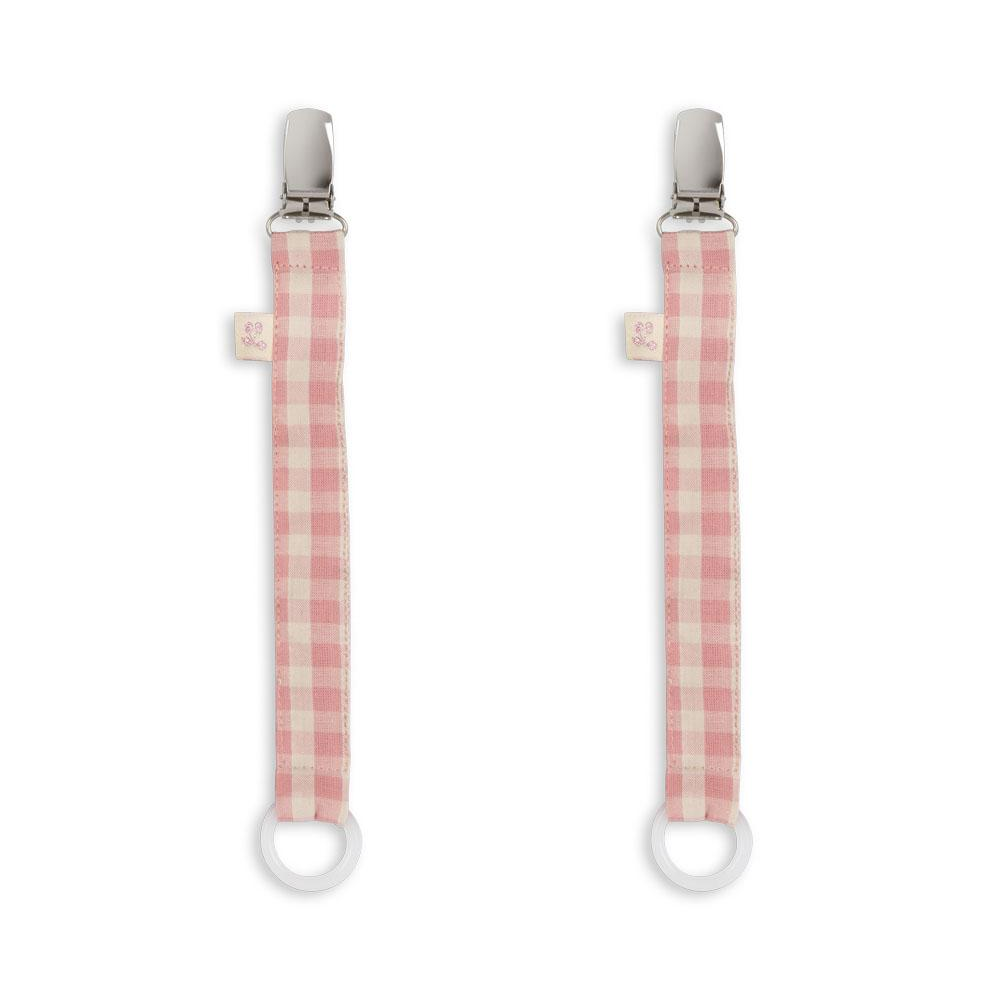 Product Image for Konges Slöjd Napphållare 2-pack, Powder Pink Check - BabyWorld