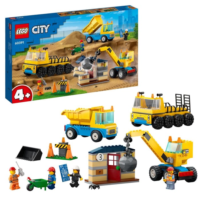 Byggfordon och Kran med Rivningskula LEGO