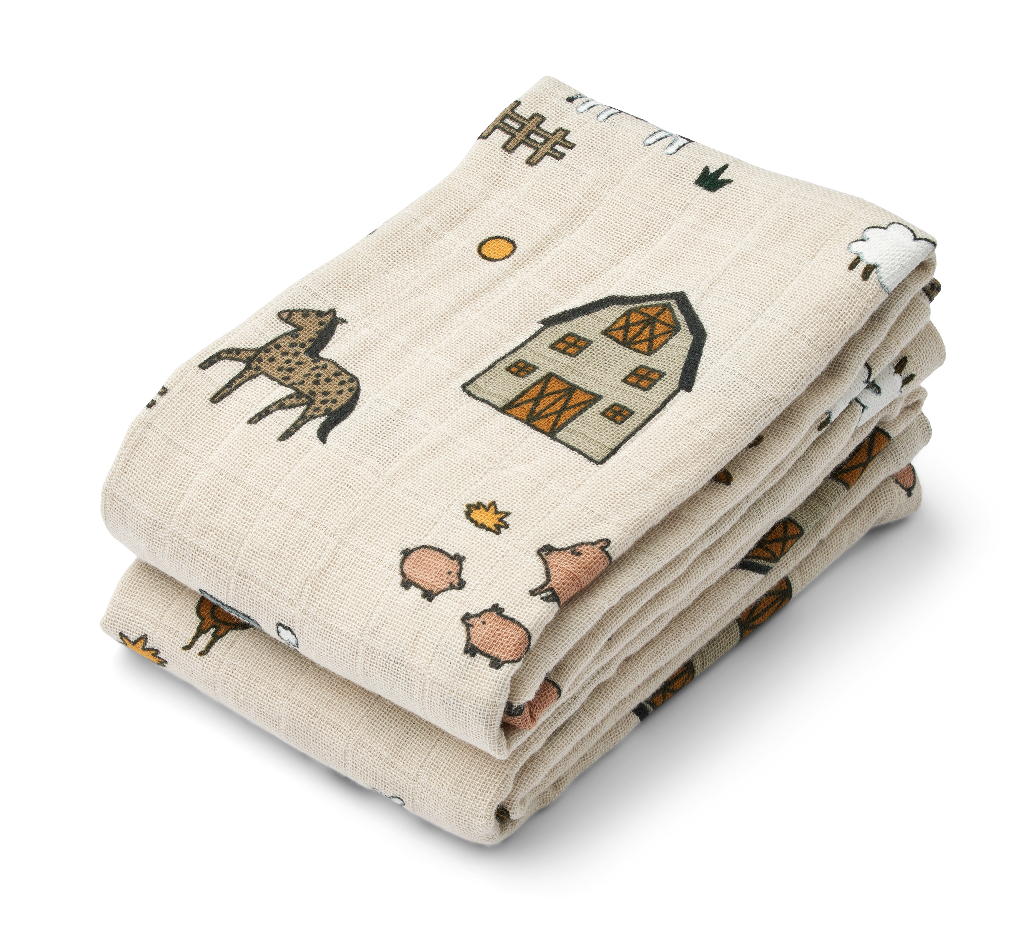 Product Image for Liewood  Lewis Muslinfilt 2-Pack, Farm/Sandy - BabyWorld