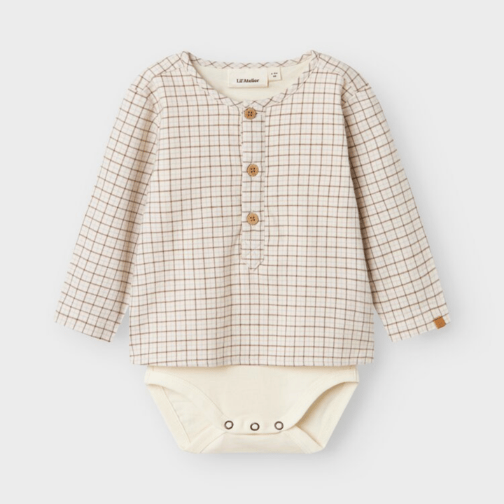 Långärmad Skjortbody Damieno - Turtledove LIL' ATELIER