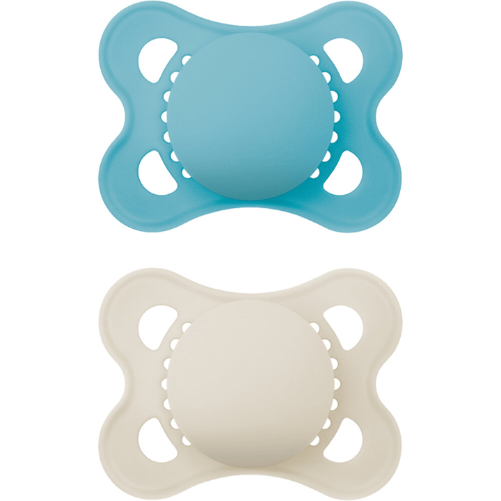 Napp original 0-6m silikon 2-pack - Blå Mam