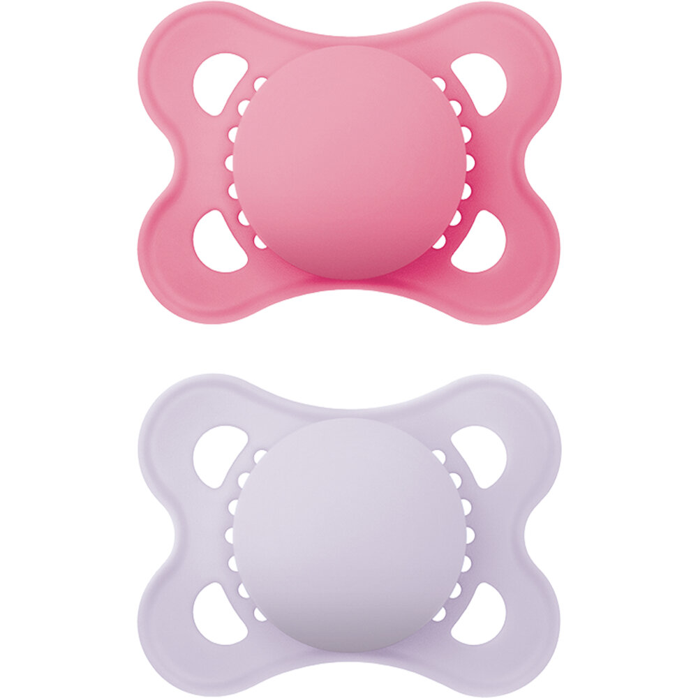 Mam Napp original 0-6m silikon 2-pack Rosa