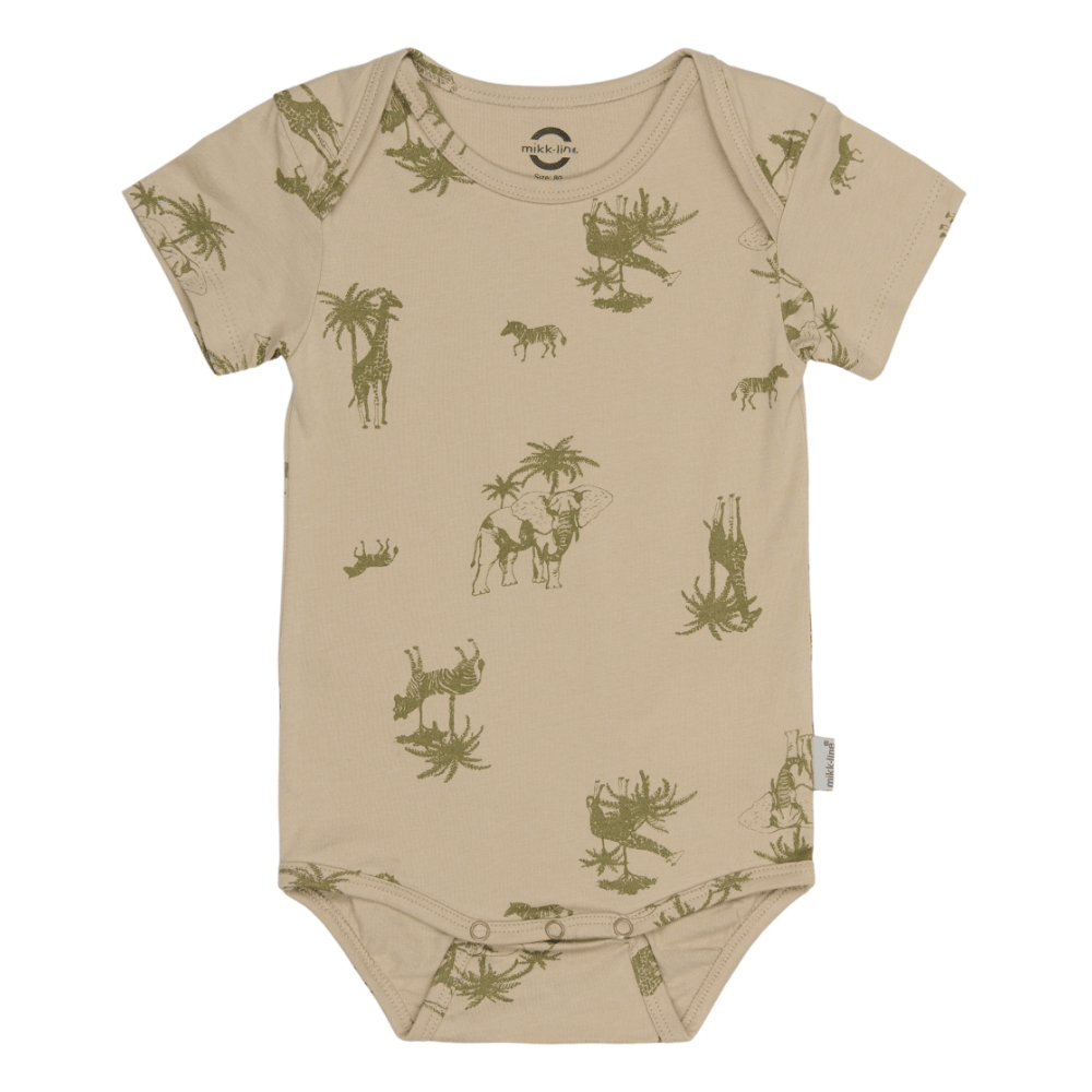 2-Pack Kortärmad Body - Gray Green MIKK-LINE