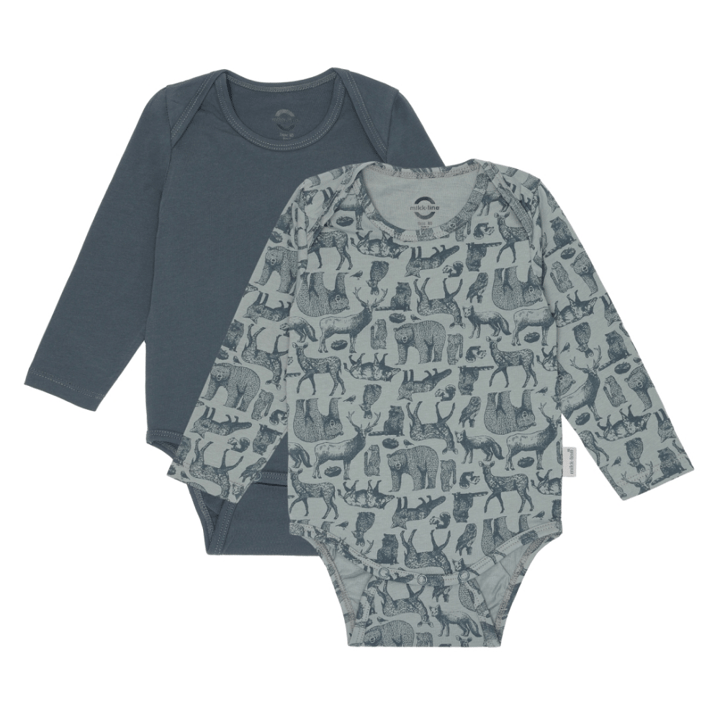 2-Pack Långärmad Body - Orion Blue MIKK-LINE