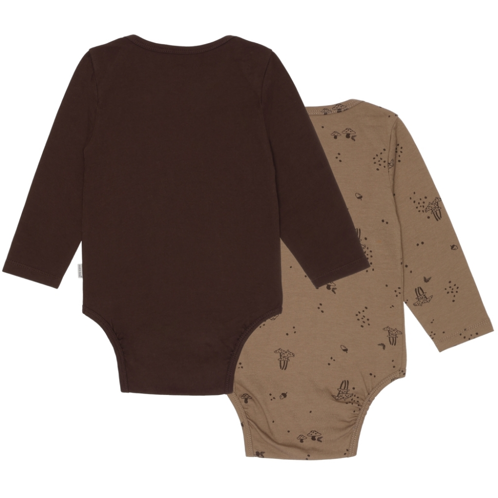 MIKK-LINE 2-Pack Långärmad Body Chocolate