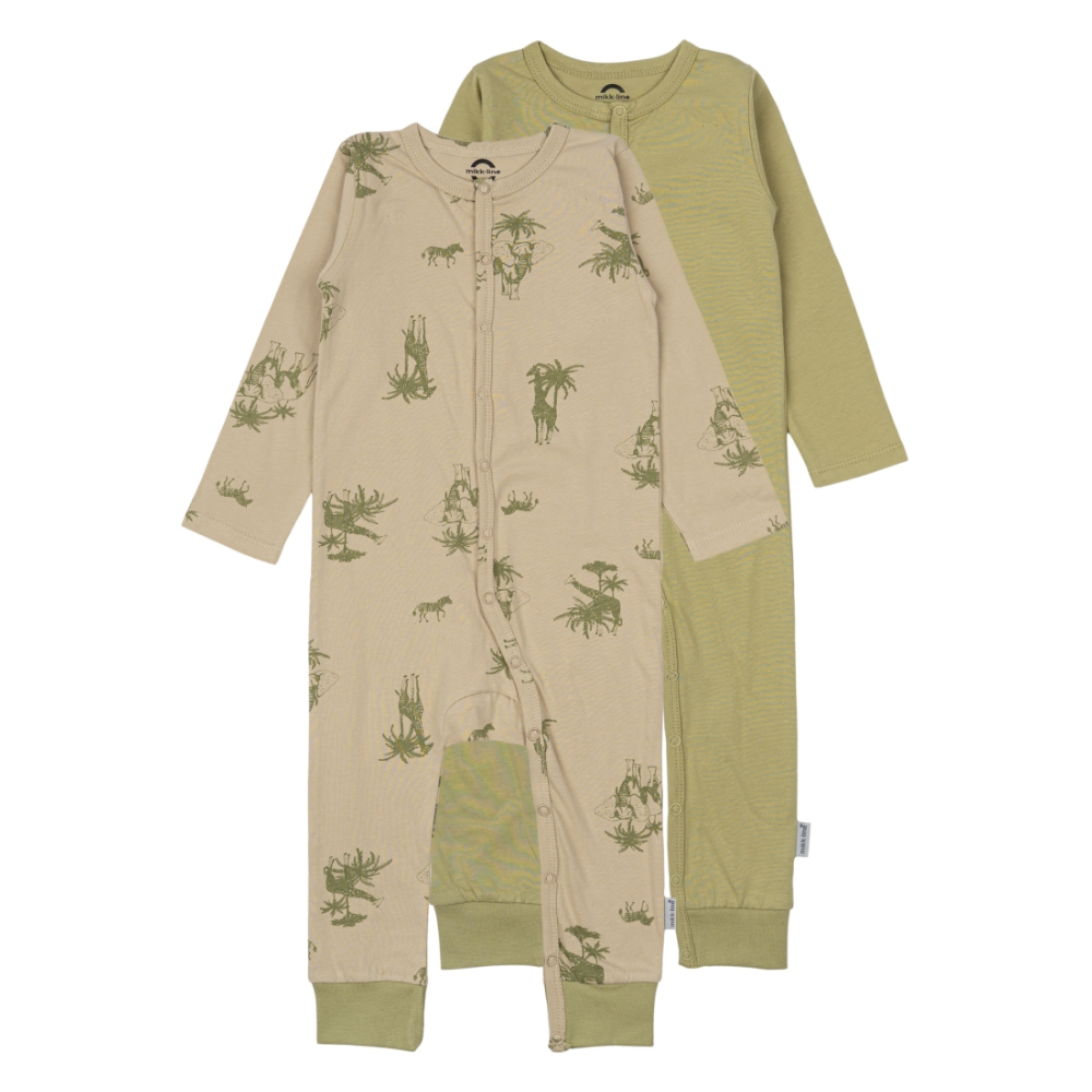 MIKK-LINE 2-Pack Pyjamas Gray Green