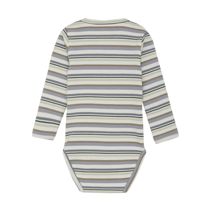 Långärmad Body Ribbad - Blue Fog Minymo