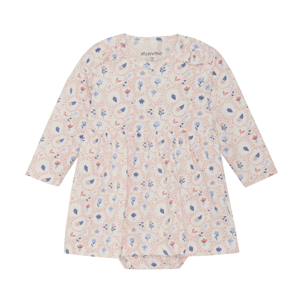 Långärmad Bodyklänning Marshmallow White Minymo