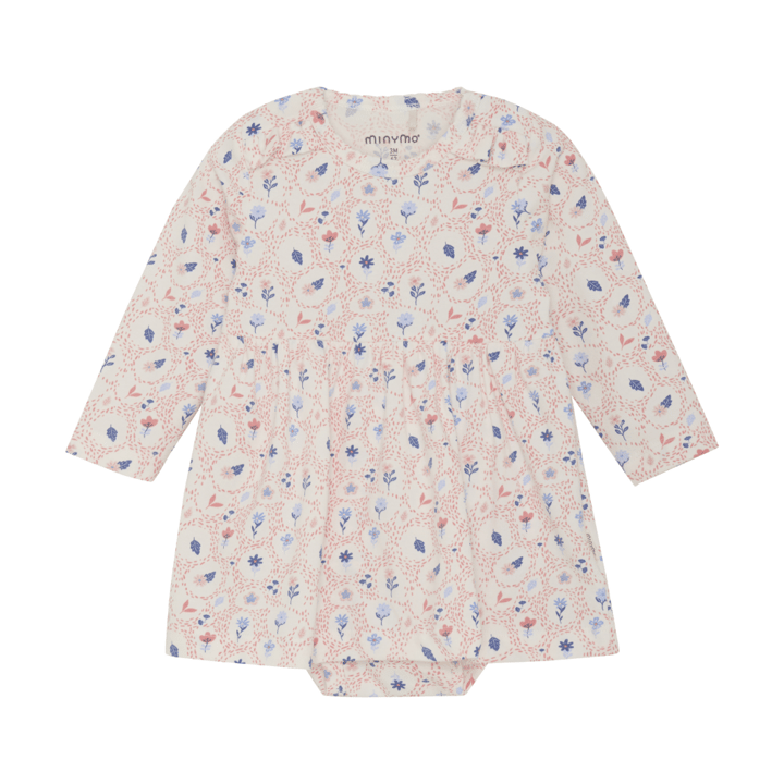 Långärmad Bodyklänning Marshmallow White Minymo