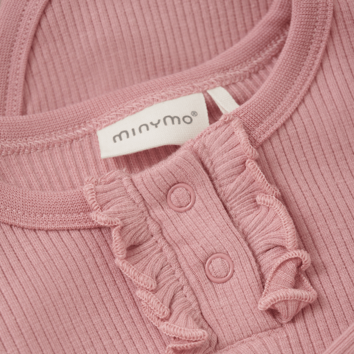 Ribbad Body med Knappar - Rosette Minymo