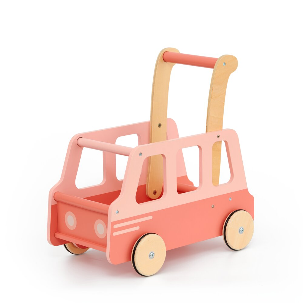 MOOVER TOYS Gå-Vagn Skolbuss Rosa