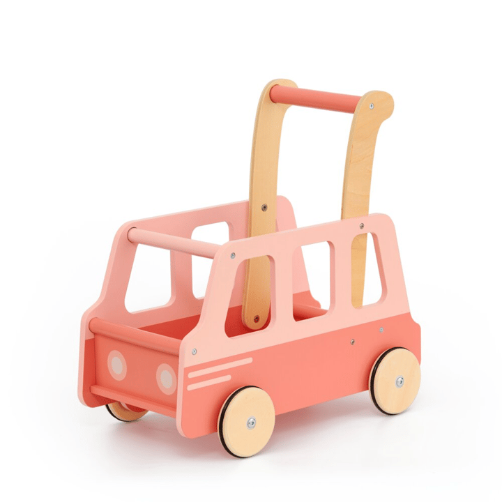 Gå-Vagn Skolbuss - Rosa MOOVER TOYS