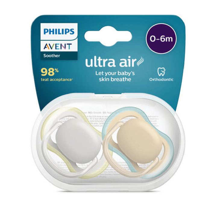 Napp Ultra Air 2-pack 0-6 m - Neutral Vit/Beige Philips Avent