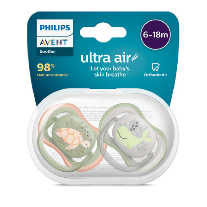 Napp Ultra Air 2-pack 6-18 m - Grön/Grå Philips Avent
