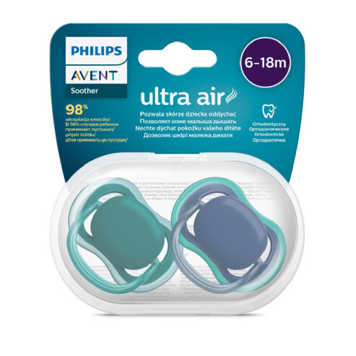 Napp Ultra Air 2-pack 6-18 m - Neutral Grön/Blå Philips Avent