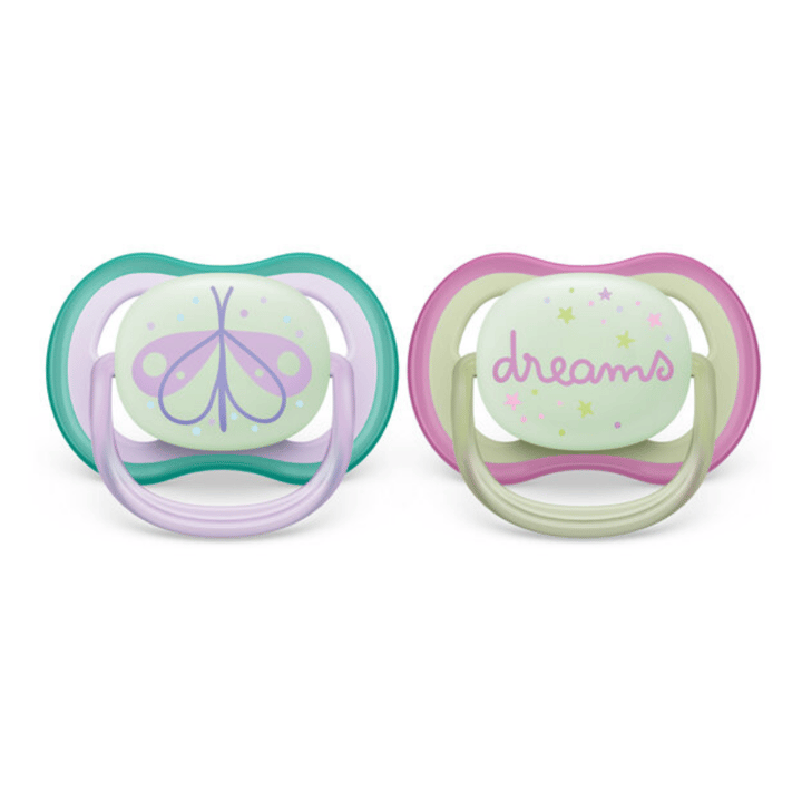Napp Ultra Air Night 2-pack 0-6 m - Grön/Rosa Philips Avent
