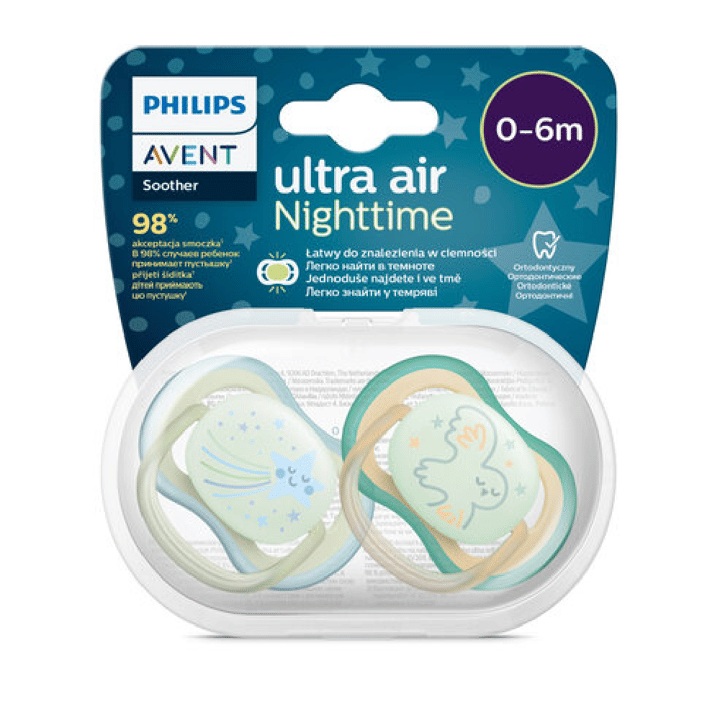Napp Ultra Air Night 2-pack 0-6 m - Stjärna/Uggla Philips Avent