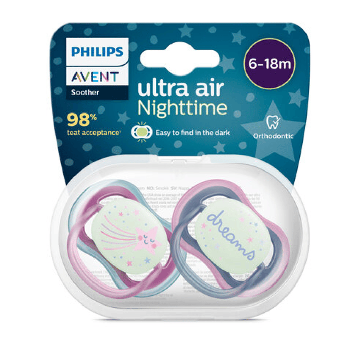 Napp Ultra Air Night 2-pack 6-18 m - Stjärna/Dreams Philips Avent
