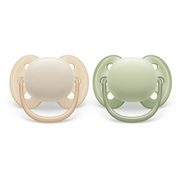Napp Ultra Soft 2-pack 0-6 m - Beige/Grön