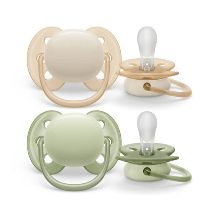 Napp Ultra Soft 2-pack 0-6 m - Beige/Grön Philips Avent