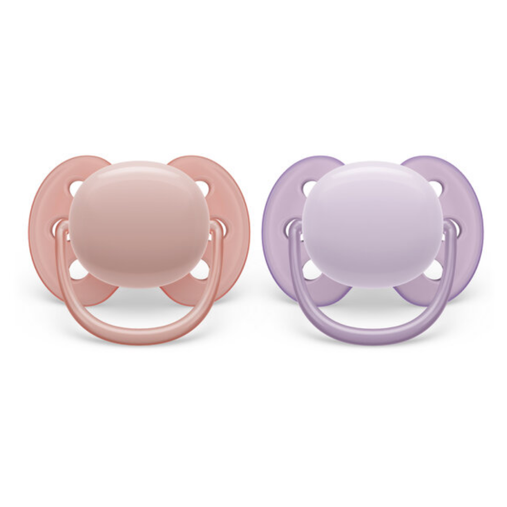 Philips Avent Napp Ultra Soft 2-pack 0-6 m Rosa/Lila