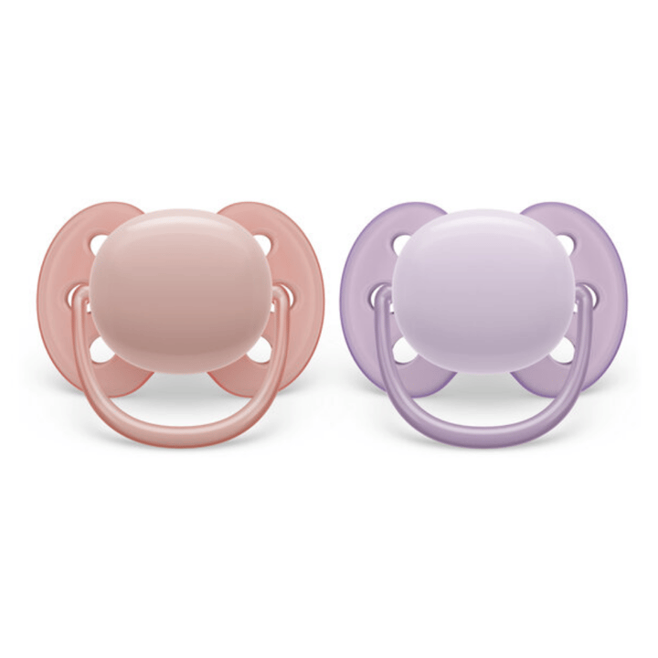 Napp Ultra Soft 2-pack 0-6 m - Rosa/Lila Philips Avent