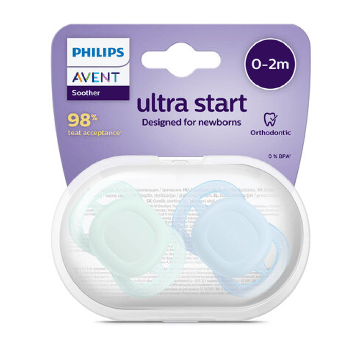 Napp Ultra Start Night 2-pack 0-2 m - Ljusblå/Grön Philips Avent