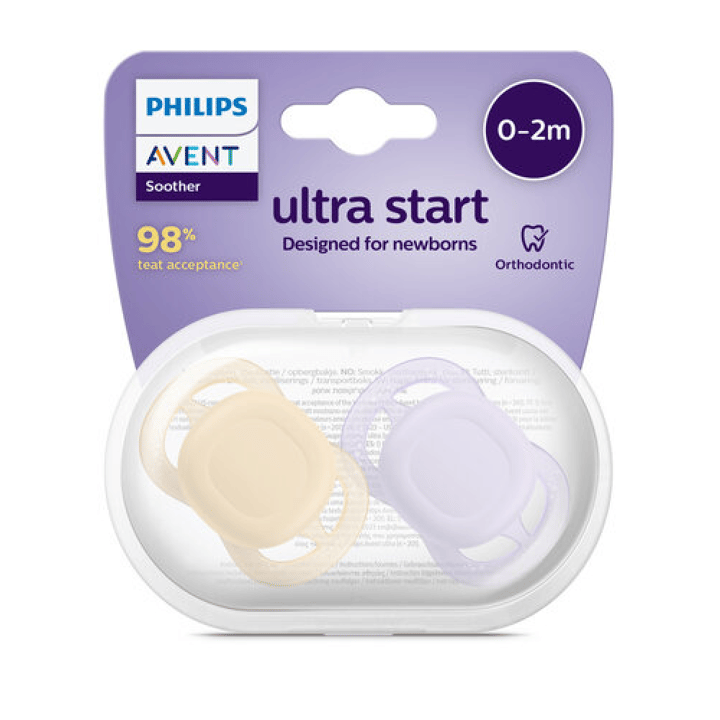 Napp Ultra Start Night 2-pack 0-2 m - Lila/Beige Philips Avent