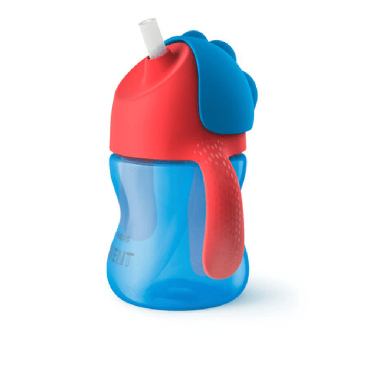 Sugrörsmugg 200 ml - Blå/Röd Philips Avent