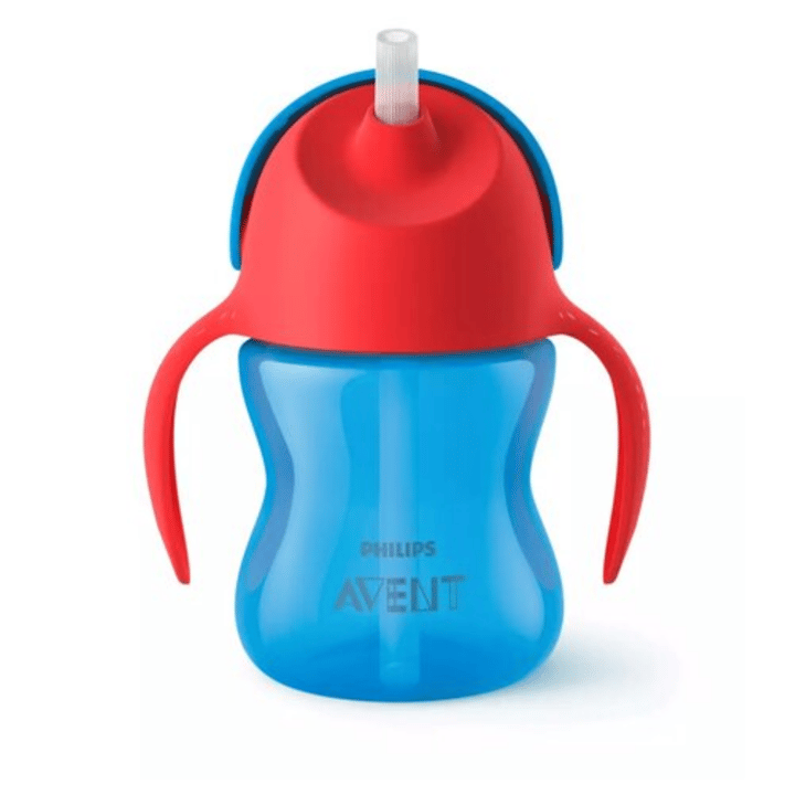 Sugrörsmugg 200 ml - Blå/Röd Philips Avent