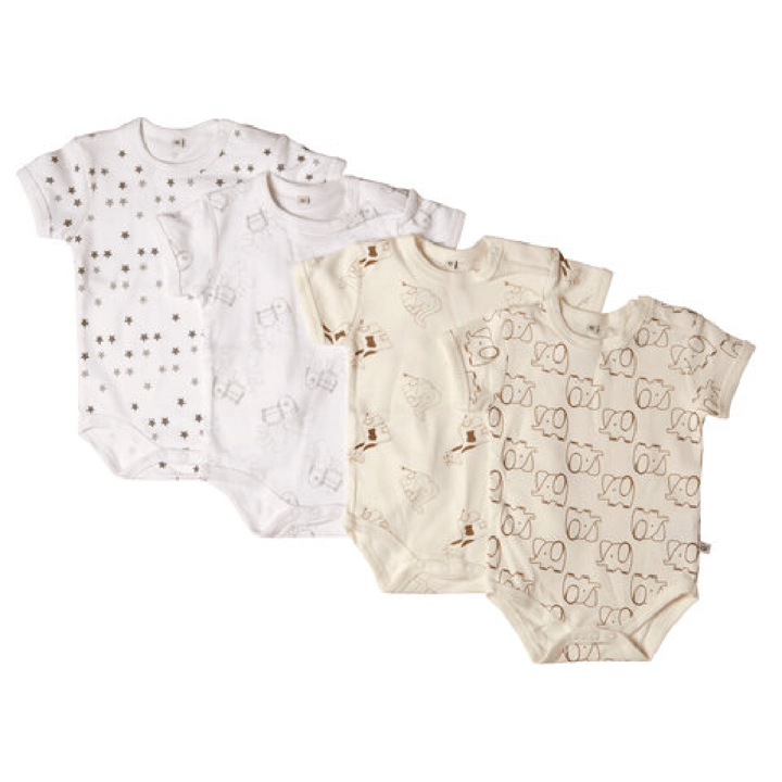 Kortärmad Body 4-pack - Offwhite